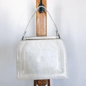 Cream Snakeskin Purse